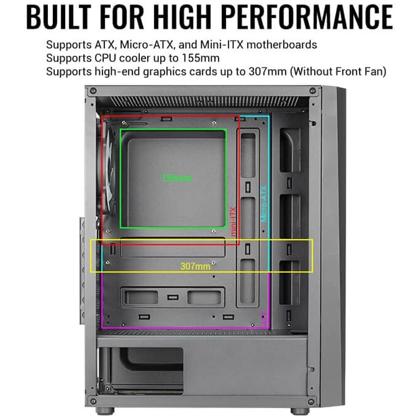 Gabinete Aerocool Delta 1 Fan Rgb Atx Mid Tower